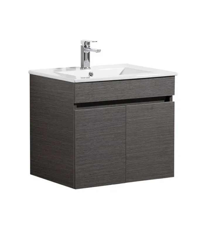 Avie Dark Brown 600mm PVC Wall Hung Vanity