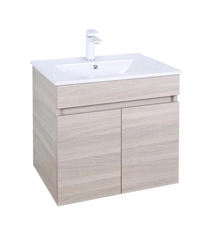 Avie Light Oak 600mm PVC Wall Hung Vanity