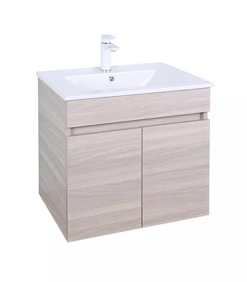 Avie Light Oak 600mm PVC Wall Hung Vanity
