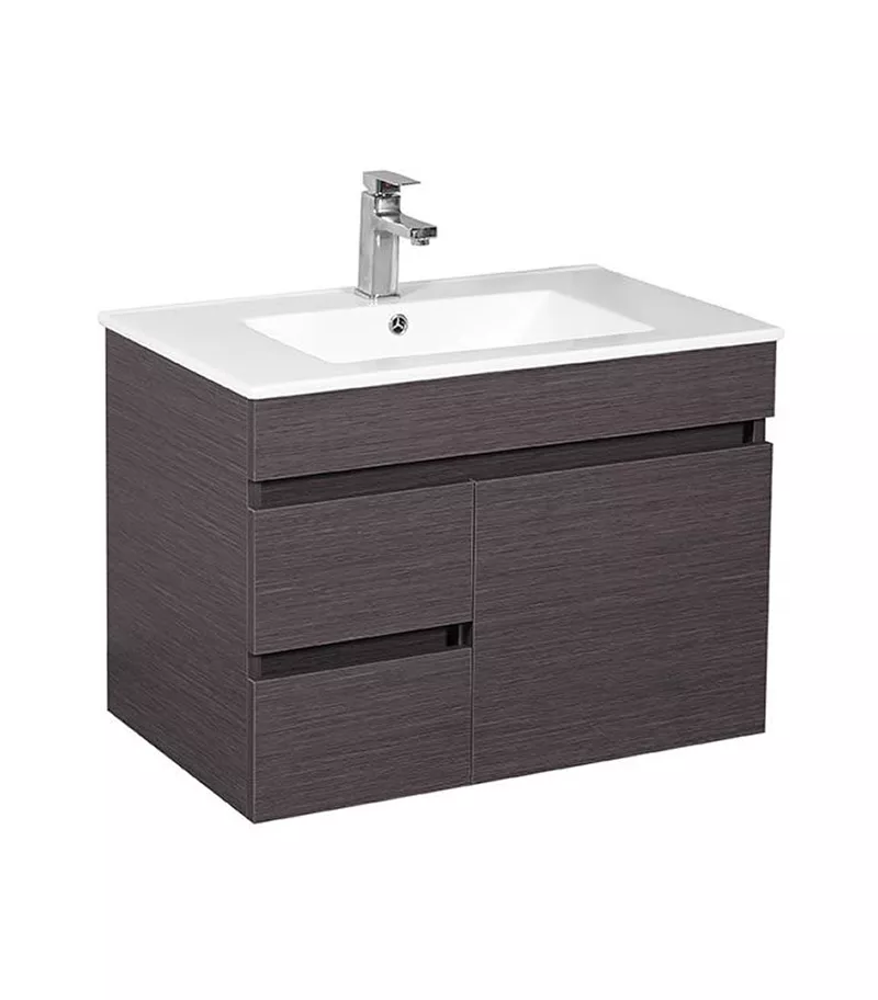 Avie Dark Brown 750mm PVC Wall Hung Vanity EV74LWH-DB-CT