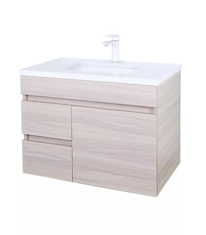 Avie Light Oak 750mm PVC Wall Hung Vanity