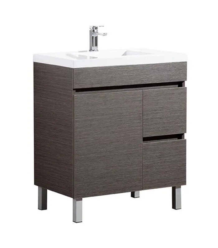 Avie Dark Brown 750mm PVC Freestanding Vanity