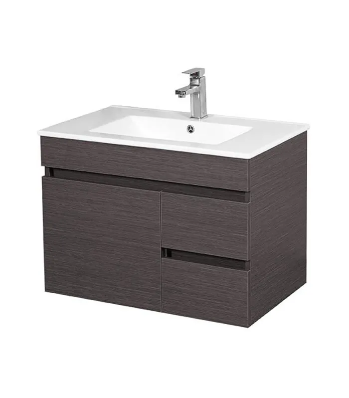 Avie Dark Brown 750mm PVC Wall Hung Vanity EV74RWH-DB-CT