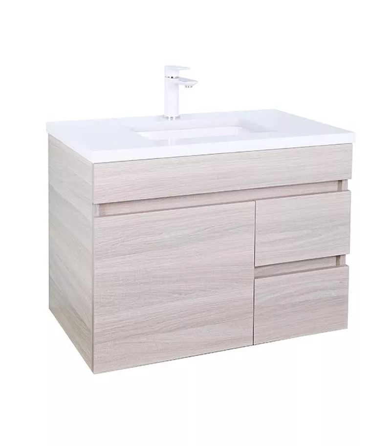 Avie Light Oak 750mm PVC Wall Hung Vanity