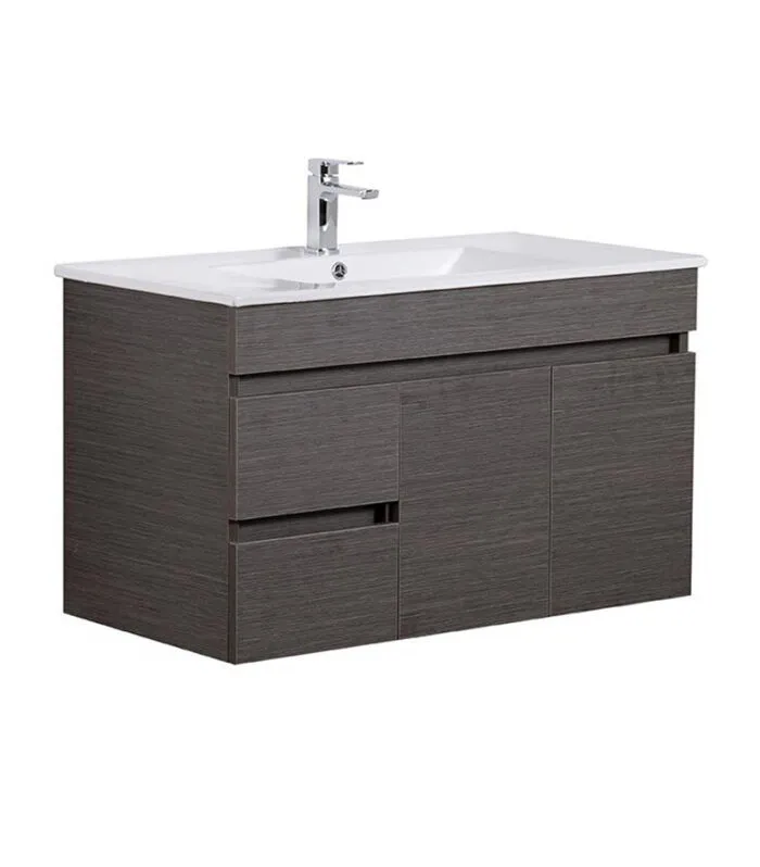 Avie Dark Brown 900mm PVC Wall Hung Vanity