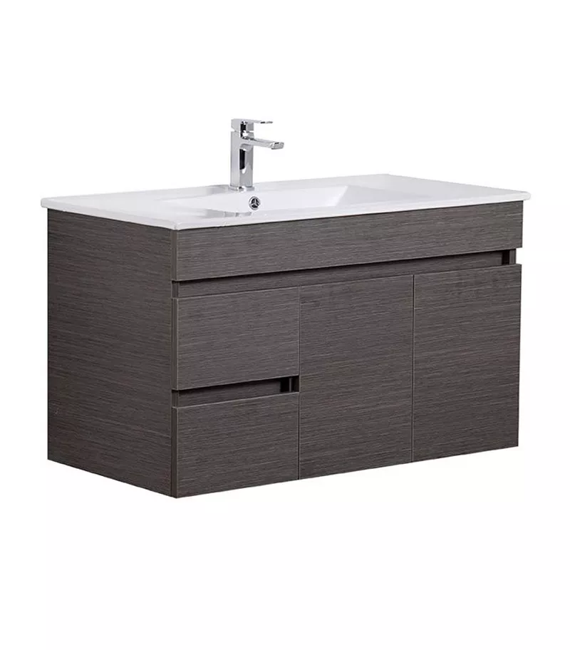 Avie Dark Brown 900mm PVC Wall Hung Vanity