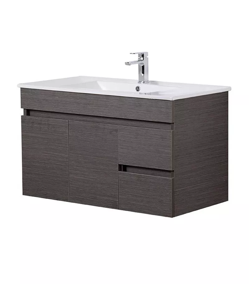 Avie Dark Brown 900mm PVC Wall Hung Vanity