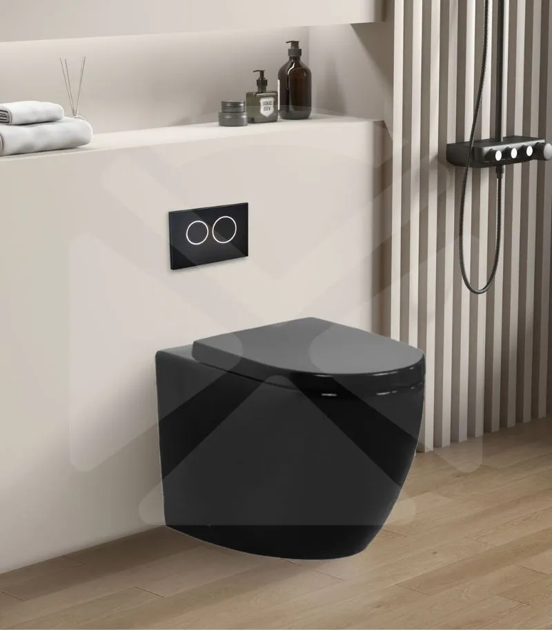 Veda Tornado Floorstanding Toilet Pan - Black