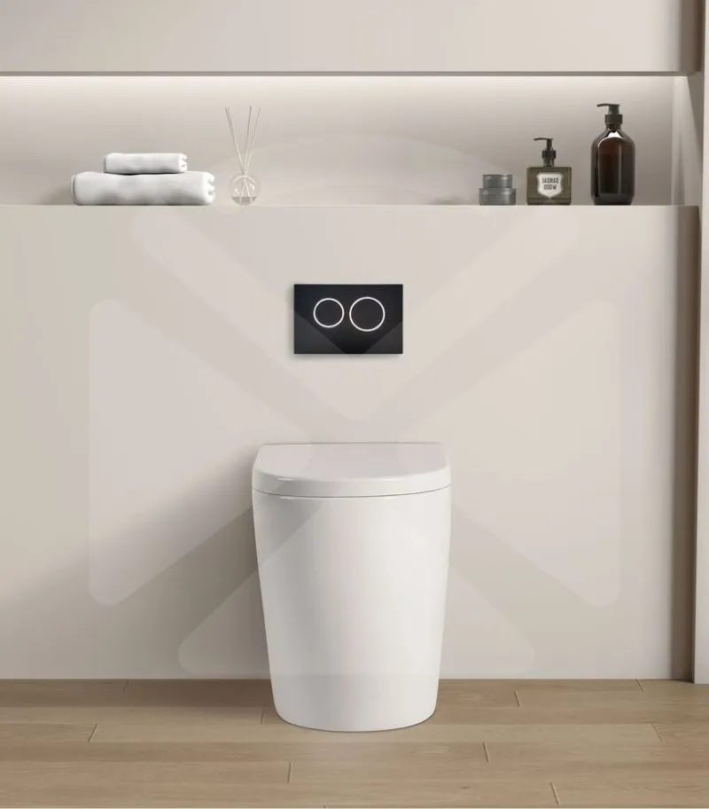 Elvera Rimless Extra Height Floorstanding Toilet Pan - White - Frontview