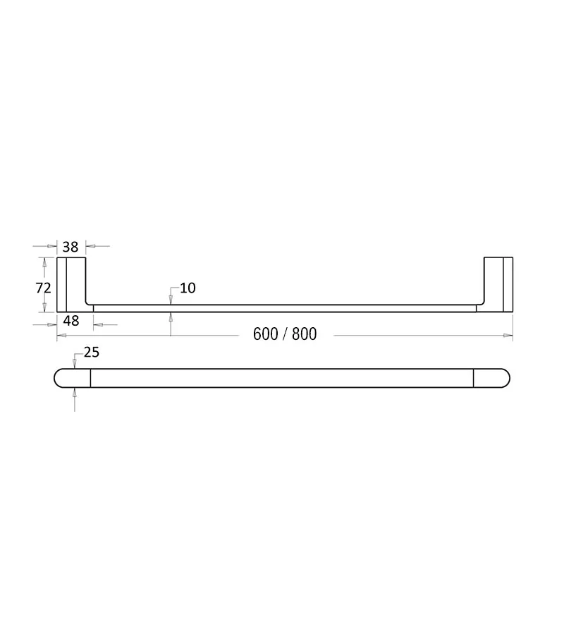 Flores Single Towel Rail - Specification