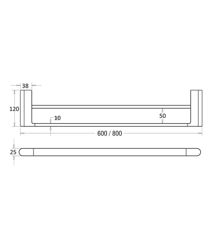 Flores Double Towel Rail - Specification