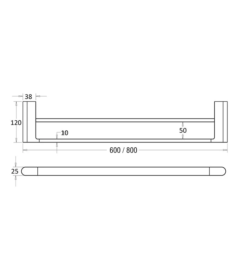 Flores Double Towel Rail - Specification