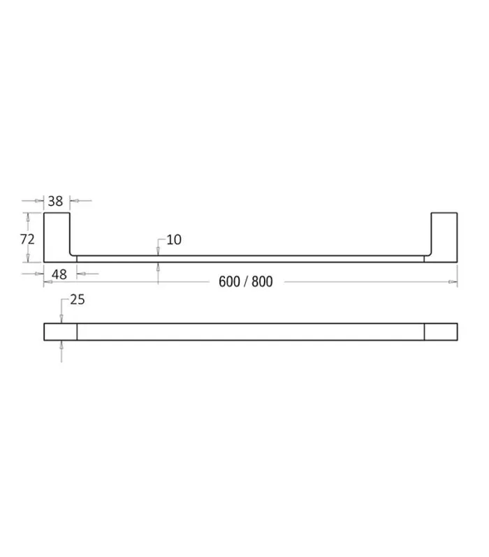 Ceram Single Towel Rail - Specification
