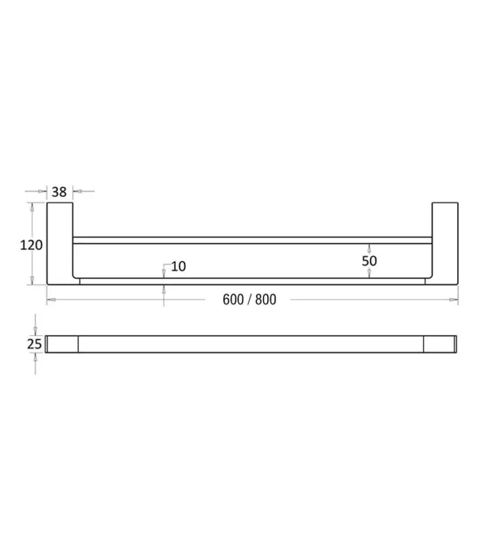 Ceram Double Towel Rail - Specification