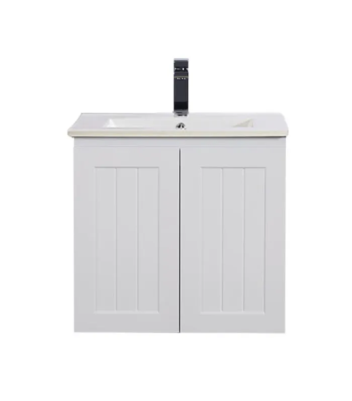 Acacia Shaker 600mm Wall Hung Vanity – Matt White