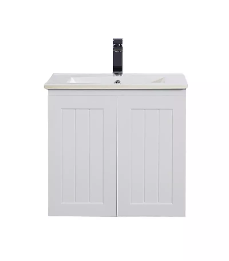 Acacia Shaker 600mm Wall Hung Vanity – Matt White