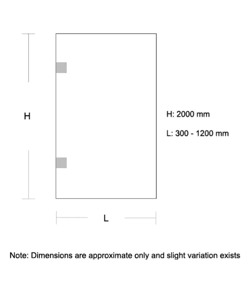 Single Frameless Shower Screen Panel 10mm Thickness