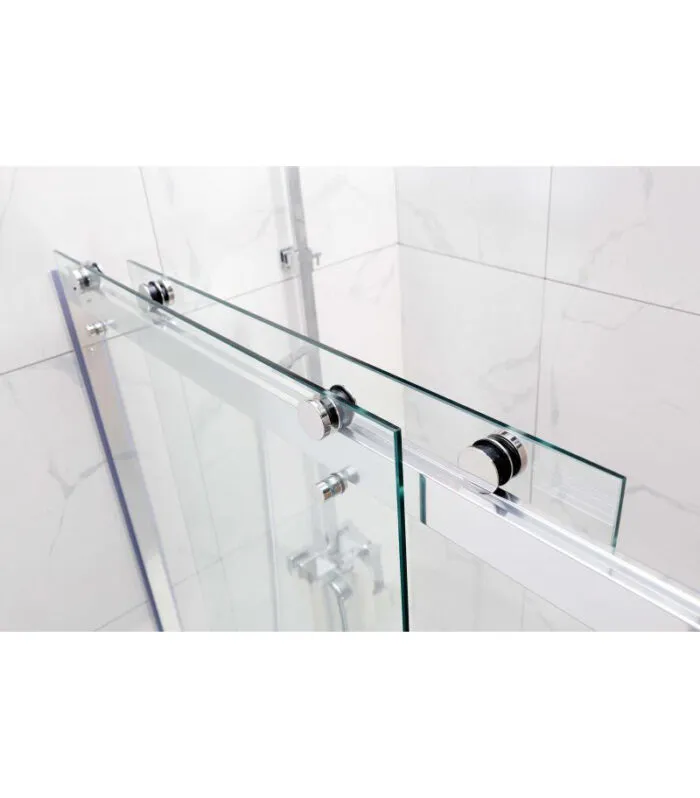 Chrome By-Passing Doors Frameless Wall To Wall Shower Screen