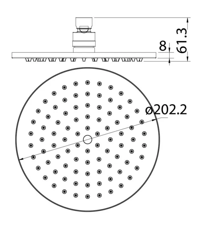 Cora 200mm Shower Head - Specification