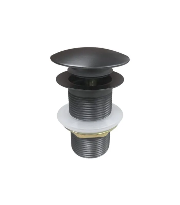 Aqua 32/40mm Mushroom Basin Pop Up Waste With No Overflow - Gunmetal Grey