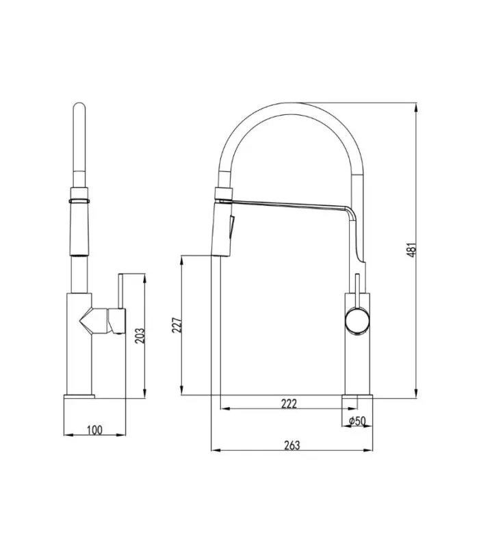 Hali Pull-Out Sink Mixer - Specification