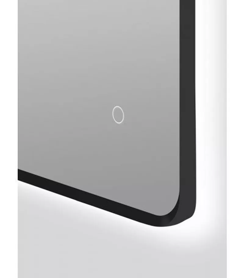 Aqua 810mm x 610mm Black Aluminum Framed Rectangle LED Mirror With 3 Color Lighting & Touch Sensor Switch