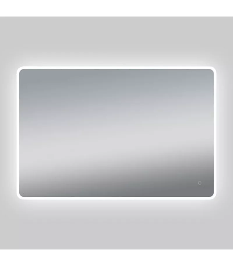 Aqua 1200mm x 800mm Curved Rim Rectangle LED Mirror With 3 Color Lighting, Acrylic Side Light & Touch Sensor Switch