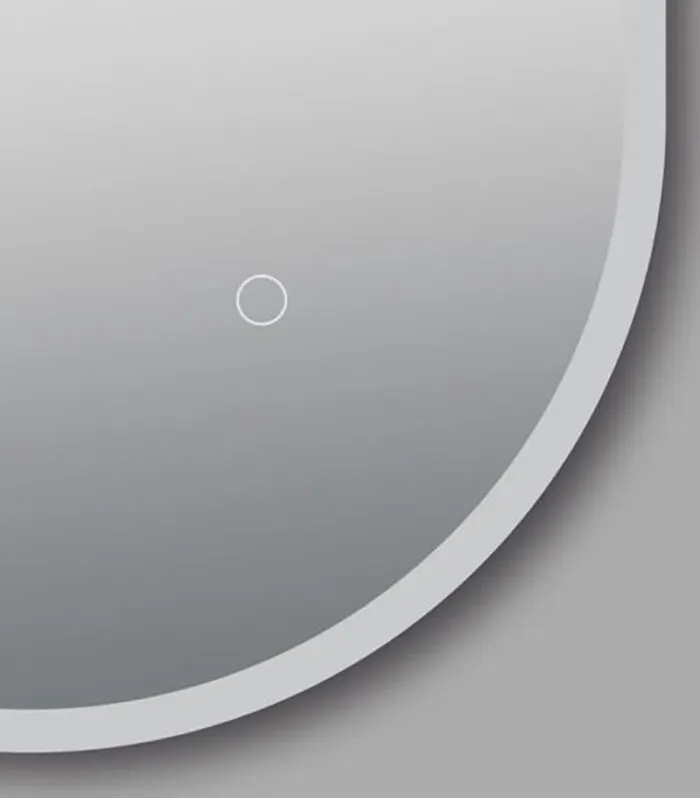 Aqua Oval LED Mirror With 3 Color Lighting & Touch Sensor Switch Defogger Pad - Sideview