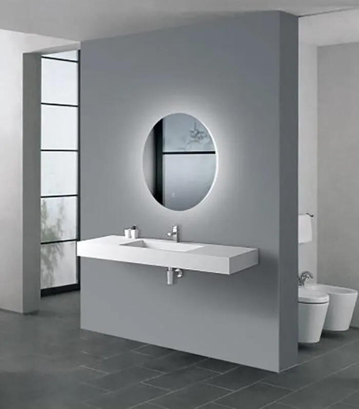 Aqua 600mm Round LED Mirror With 3 Color Lighting & Touch Sensor Switch Defogger Pad