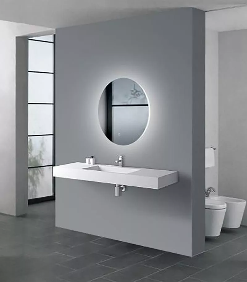 Aqua 750mm Round LED Mirror With 3 Color Lighting & Touch Sensor Switch Defogger Pad