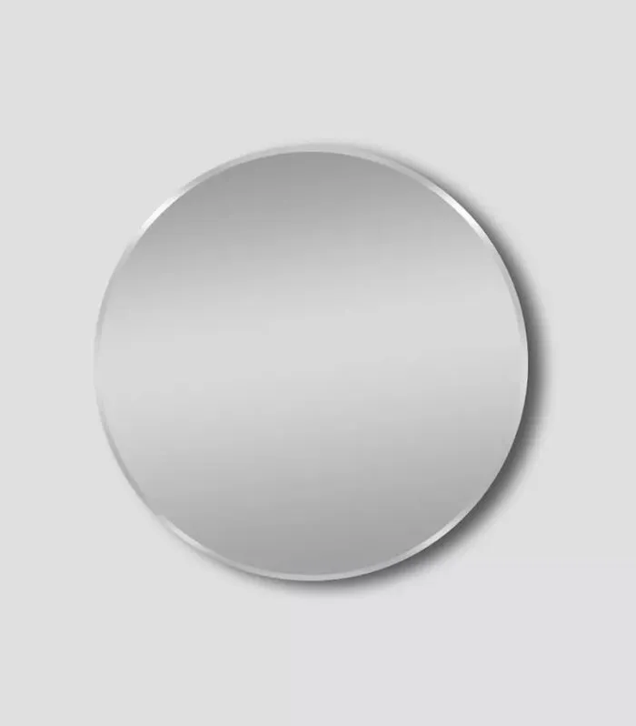 Aqua Aluminum Frame Round Hanging Mirror - Brushed Nickel Without Background