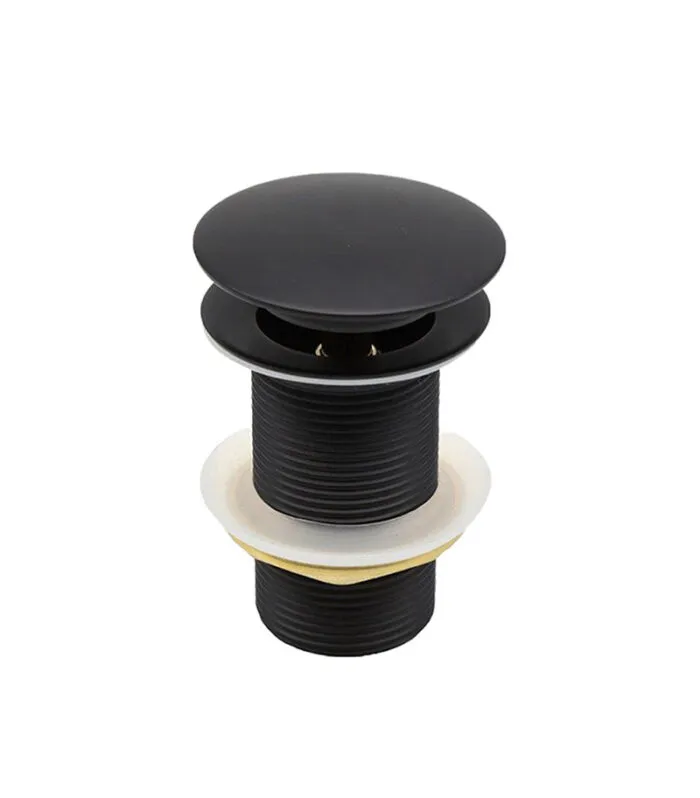 Aqua 32/40mm Mushroom Basin Pop Up Waste With No Overflow - Matt Black