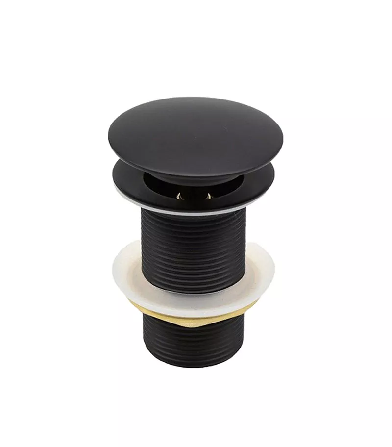 Aqua 32/40mm Mushroom Basin Pop Up Waste With No Overflow - Matt Black