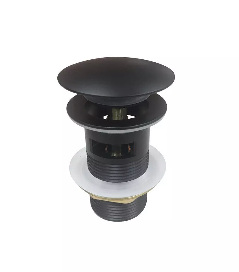 Aqua 32/40mm Mushroom Basin Pop Up Waste With Overflow - Matt Black