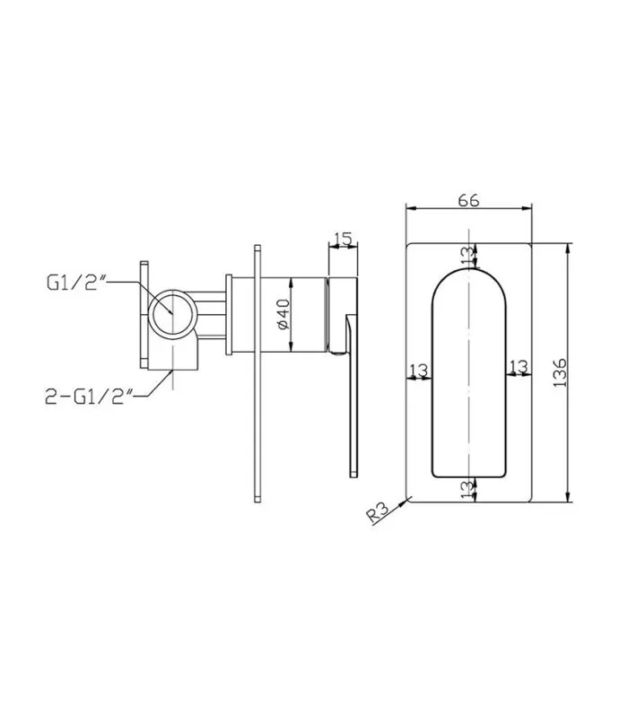 Ruki Brass Wall Mixer - Specification