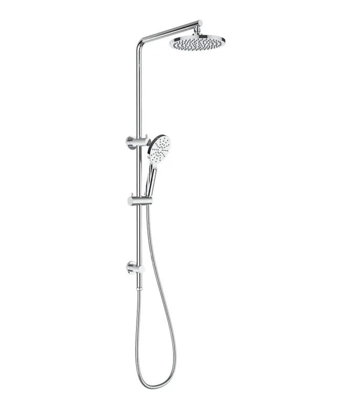 Cora Twin Shower On Rail - Top or Bottom Water Inlet | Chrome