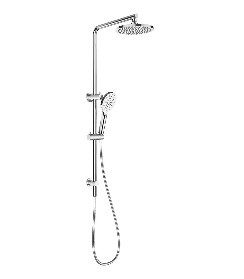 Cora Twin Shower On Rail - Top or Bottom Water Inlet | Chrome