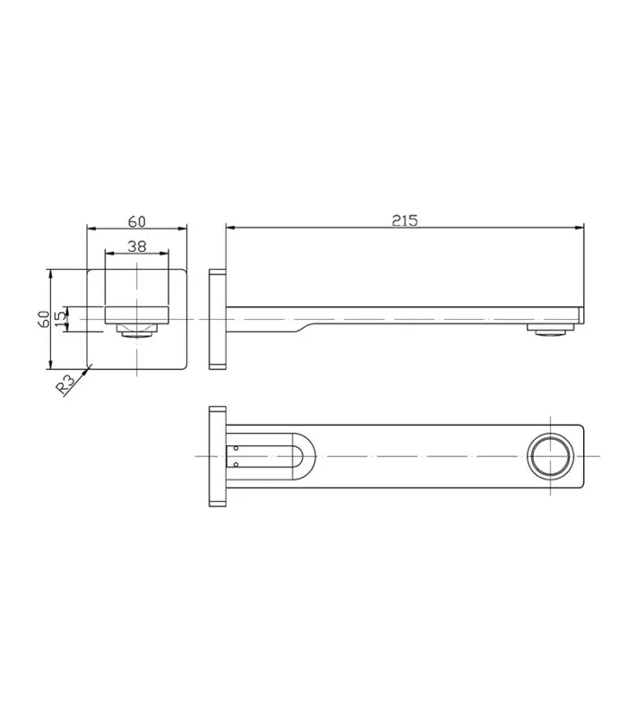 Ruki Brass Basin/Bath Spout - Specification