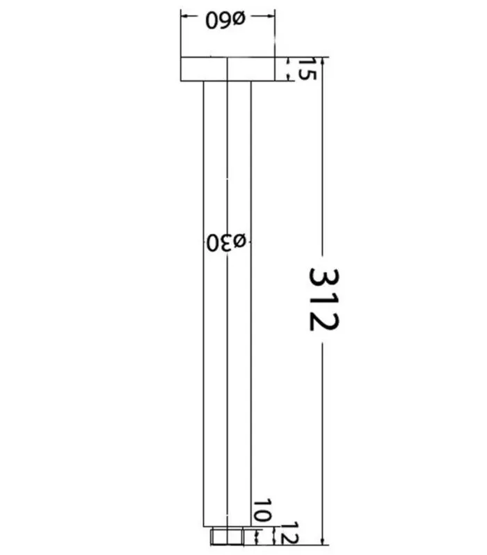 Cora 300mm Round Ceiling Arm - Specification