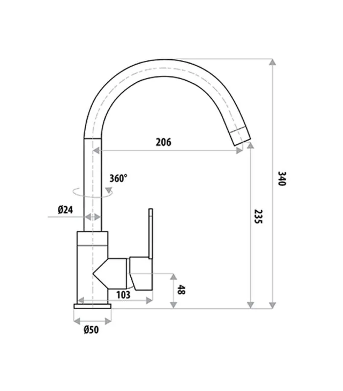 Specification For Loui Gooseneck Sink Mixer