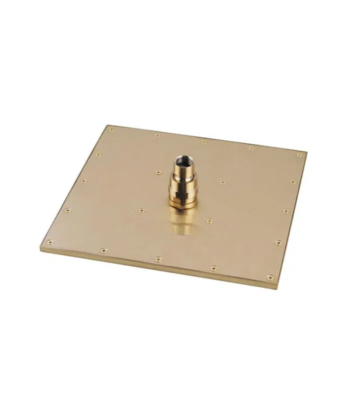 Cavallo 250mm Square Brushed Yellow Gold Shower Head 8mm Thickness