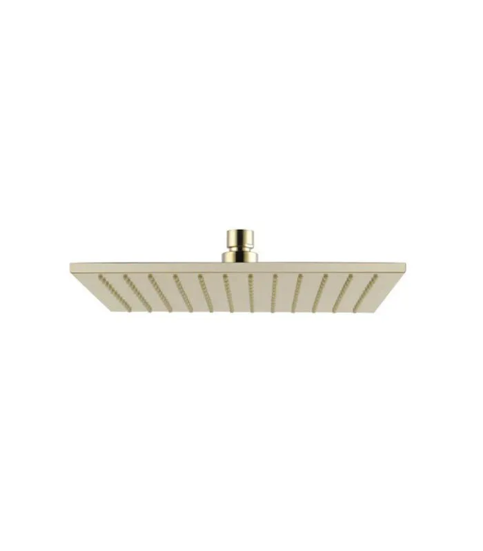Cavallo 250mm Square Brushed Yellow Gold Shower Head 8mm Thickness