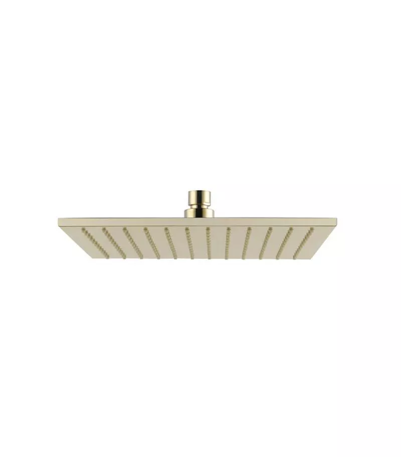 Cavallo 250mm Square Brushed Yellow Gold Shower Head 8mm Thickness