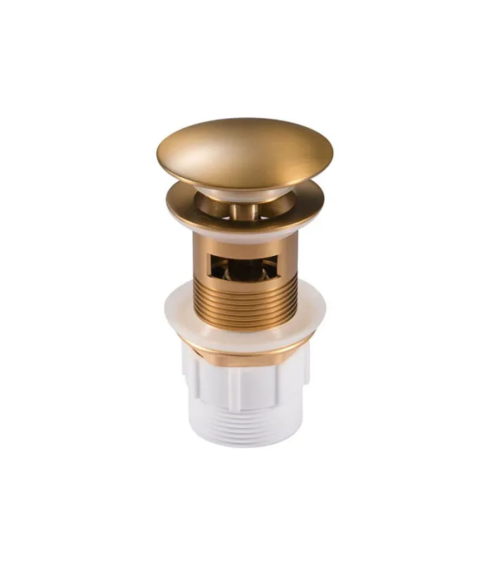 Aqua 32/40mm Mushroom Basin Pop Up Waste With Overflow - Brushed Brass