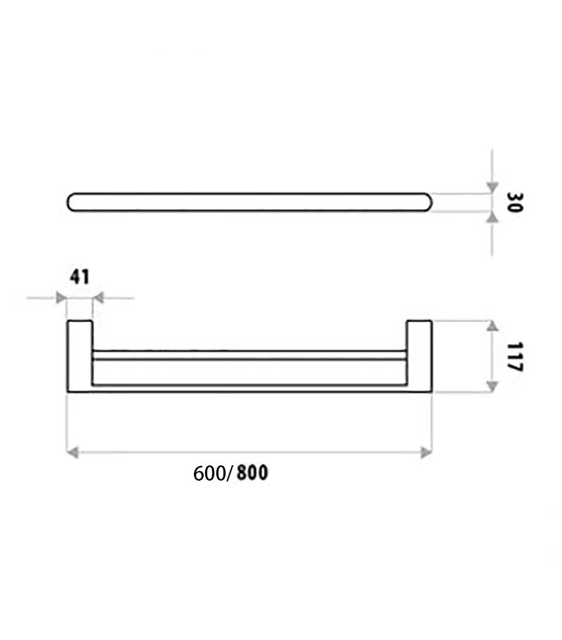 Huntingwood Stainless Steel Double Towel Rail - Specification