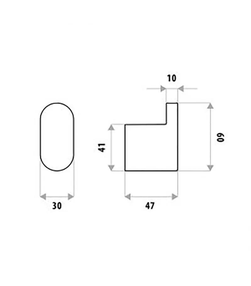 Huntingwood Stainless Steel Single Robe Hook -Specification
