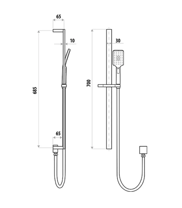 Specification For Liberty Hand Shower On Rail