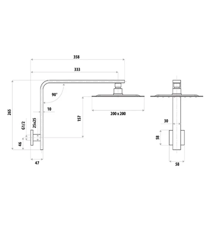 Liberty Shower Head With Arm Specification