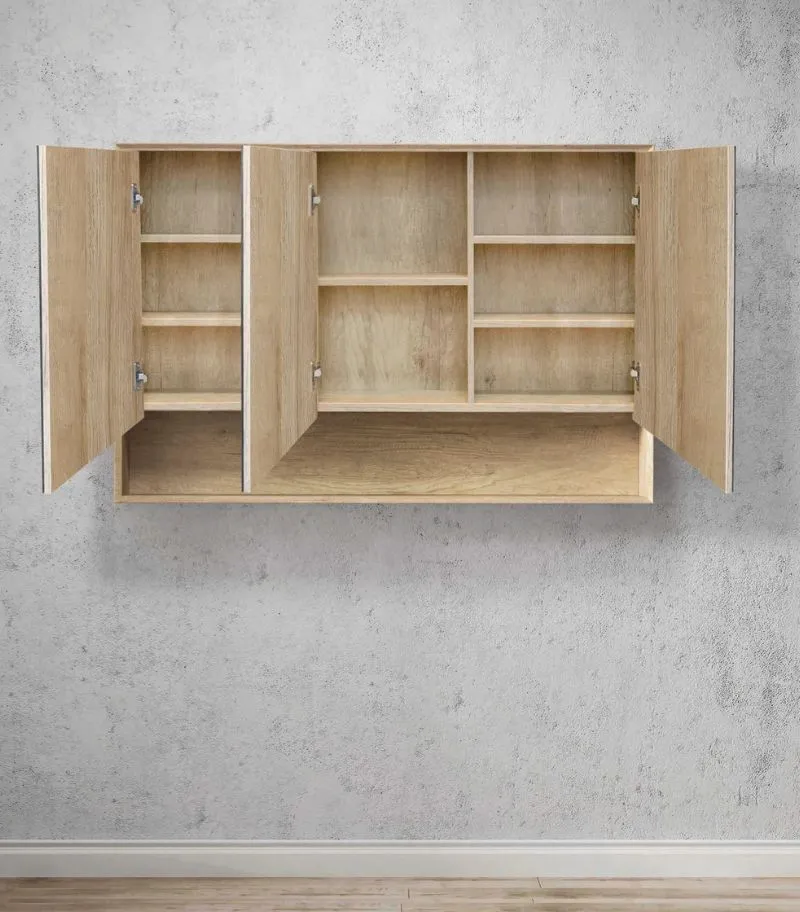 Byron 1200x800mm Shaving Cabinet - Natural Oak Interior