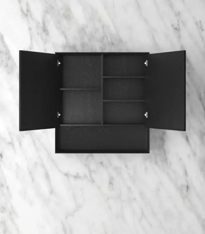 Byron 750x800mm Shaving Cabinet - Black Oak Interior